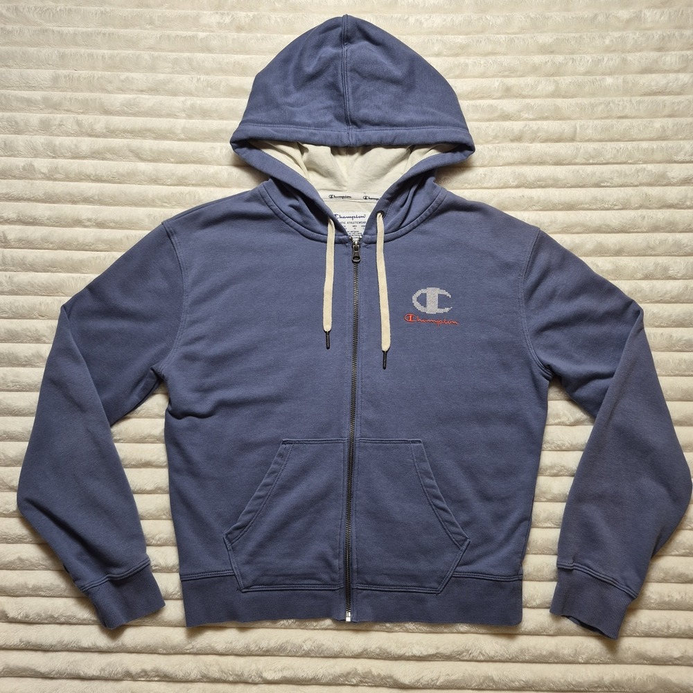 Champion Womens Sweatshirt‎ Medium Blue with Silver Threaded Logo